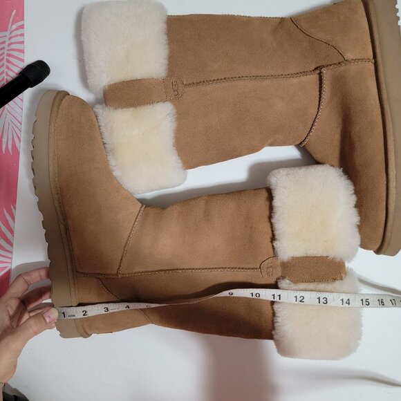 NEW UGG Suhenny Wool Boots Womens 6 Suede Winter Cozy Fur Warm Boho - Picture 11 of 11